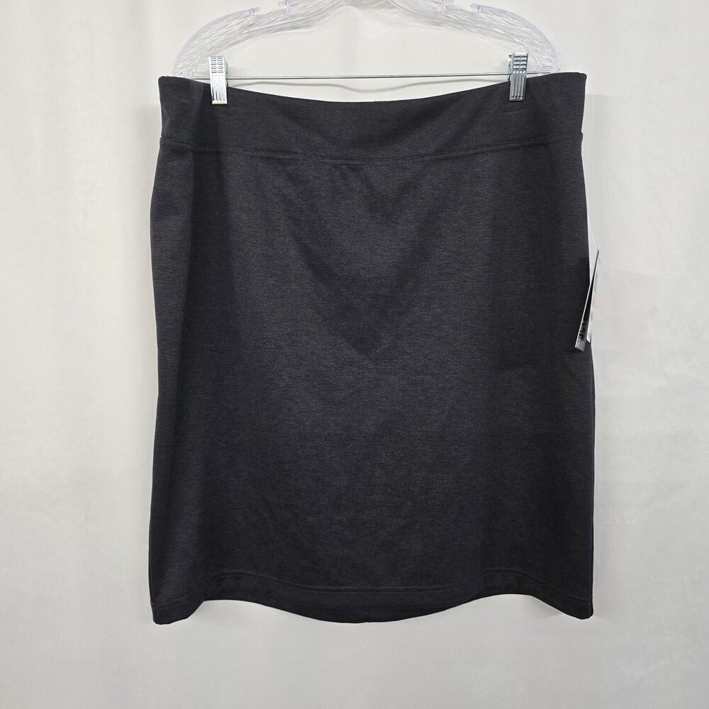 Style & Co. Comfort Waist Knee Skirt Deep Grey Heather Mid Rise Pull On NWT